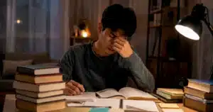 Mahasiswa membaca buku dalam waktu lama tetapi masih kesulitan memahami dan mengingat materi.