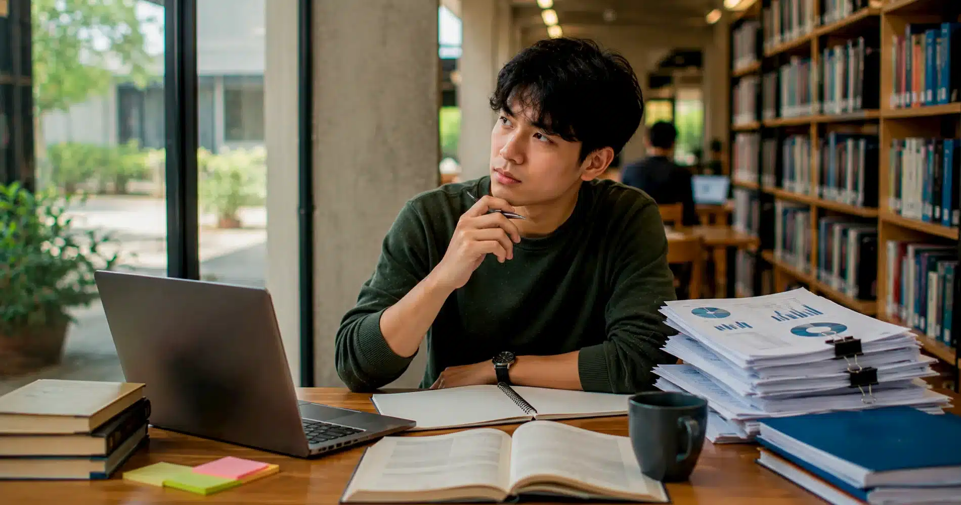 Beranda V2 6 Mahasiswa membandingkan data primer dan sekunder di meja belajar untuk menentukan metode penelitian yang paling sesuai.